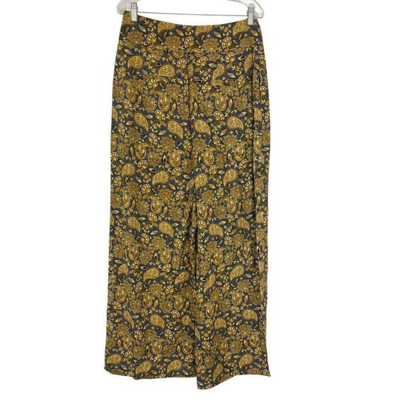 Boden Womens Pants UK 12 US 8 Gold blue Paisley Wide Leg Trousers R0305 NWT - Picture 4 of 11